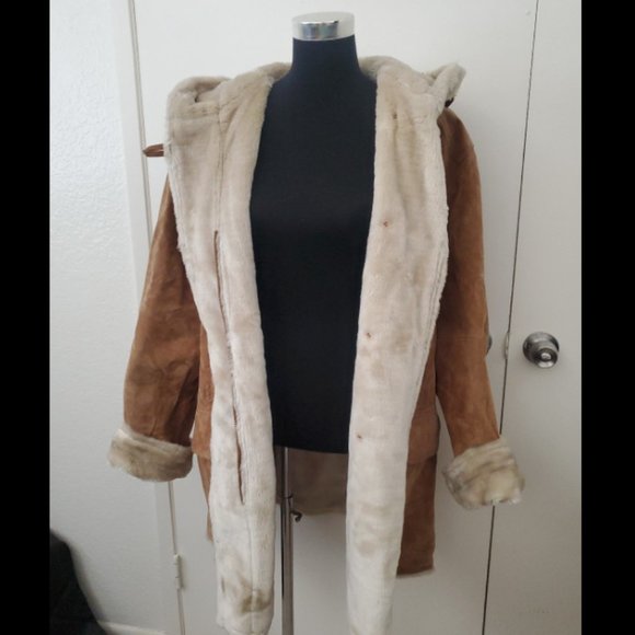 AR Bernardo Fashions Suede Leather Coat 2XL - Picture 4 of 7